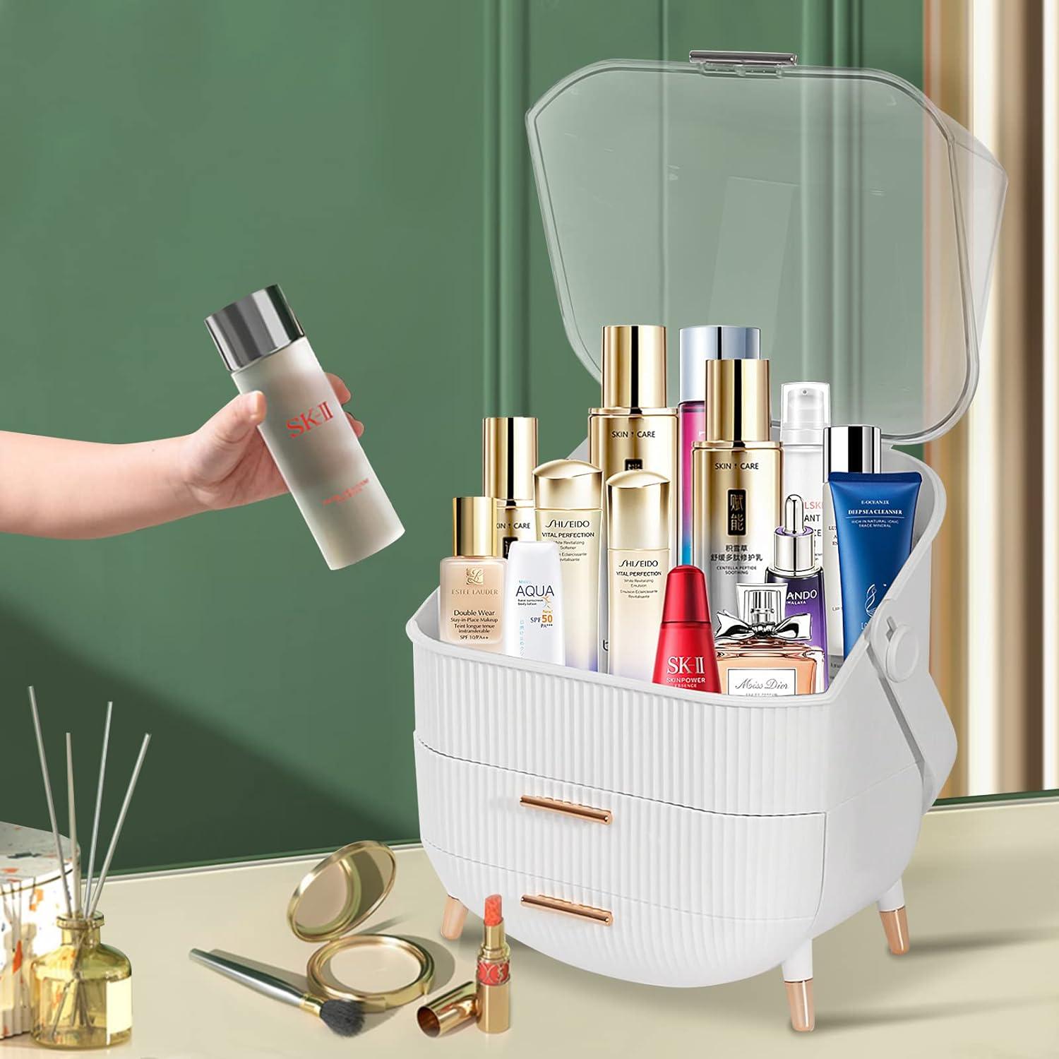 MASSY Egg Shape(Oval) Makeup Storage Box, Countertop Portable Vanity C -  VIRTUAL MUEBLES